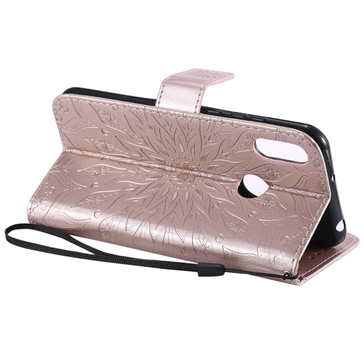 Sun Embossing Pattern Horizontal Flip Leather Case for Huawei Honor Play 8A / Y6 (2019), with Card Slot & Holder & Wallet & Lanyard