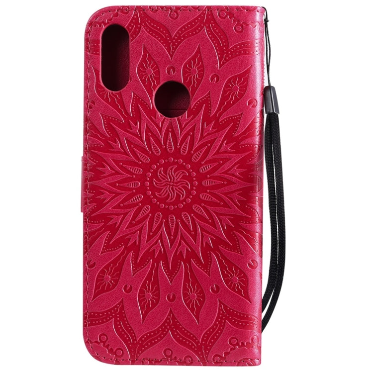 Sun Embossing Pattern Horizontal Flip Leather Case for Huawei Honor Play 8A / Y6 (2019), with Card Slot & Holder & Wallet & Lanyard