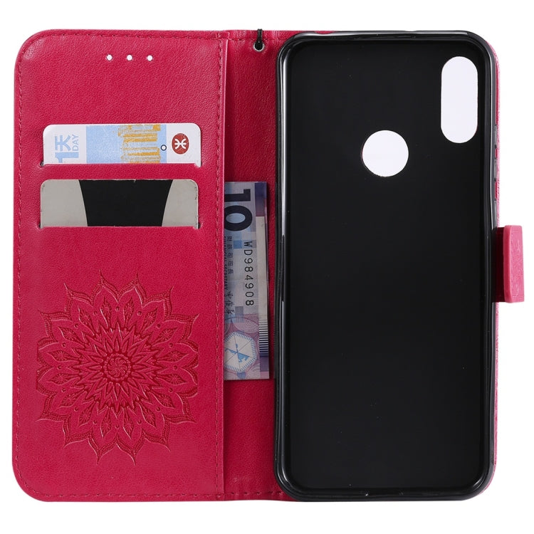 Sun Embossing Pattern Horizontal Flip Leather Case for Huawei Honor Play 8A / Y6 (2019), with Card Slot & Holder & Wallet & Lanyard