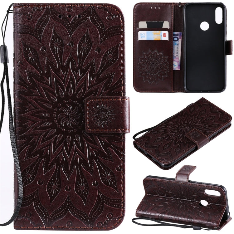 Sun Embossing Pattern Horizontal Flip Leather Case for Huawei Honor Play 8A / Y6 (2019), with Card Slot & Holder & Wallet & Lanyard