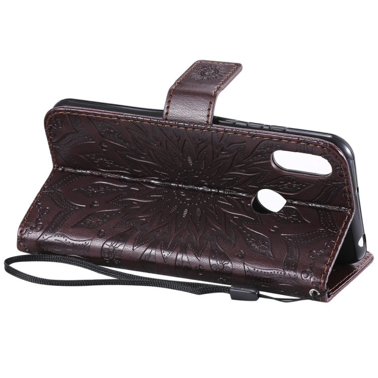 Sun Embossing Pattern Horizontal Flip Leather Case for Huawei Honor Play 8A / Y6 (2019), with Card Slot & Holder & Wallet & Lanyard