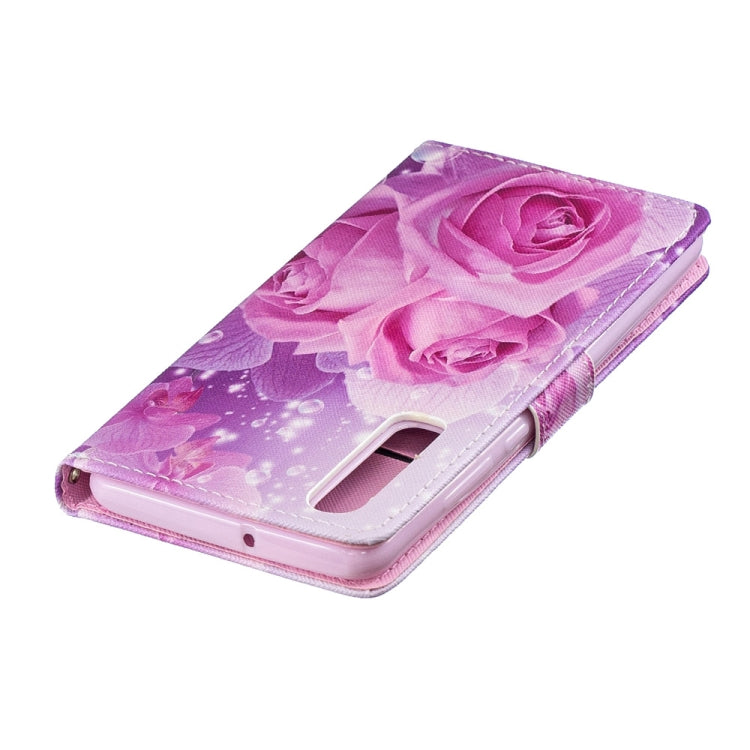 Rose Pattern Horizontal Flip Leather Case for Huawei P30, with Holder & Card Slots & Wallet