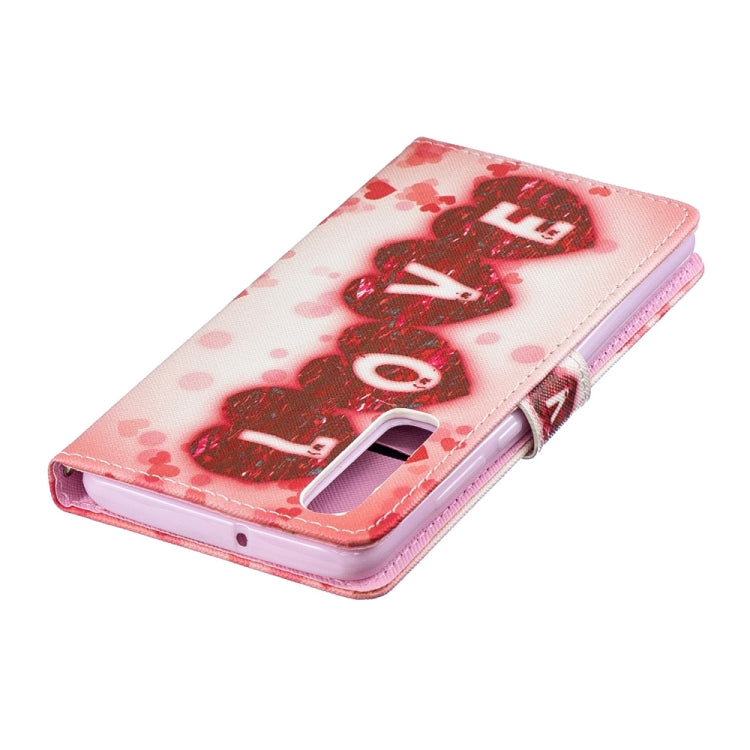 Love Pattern Horizontal Flip Leather Case for Huawei P30, with Holder & Card Slots & Wallet
