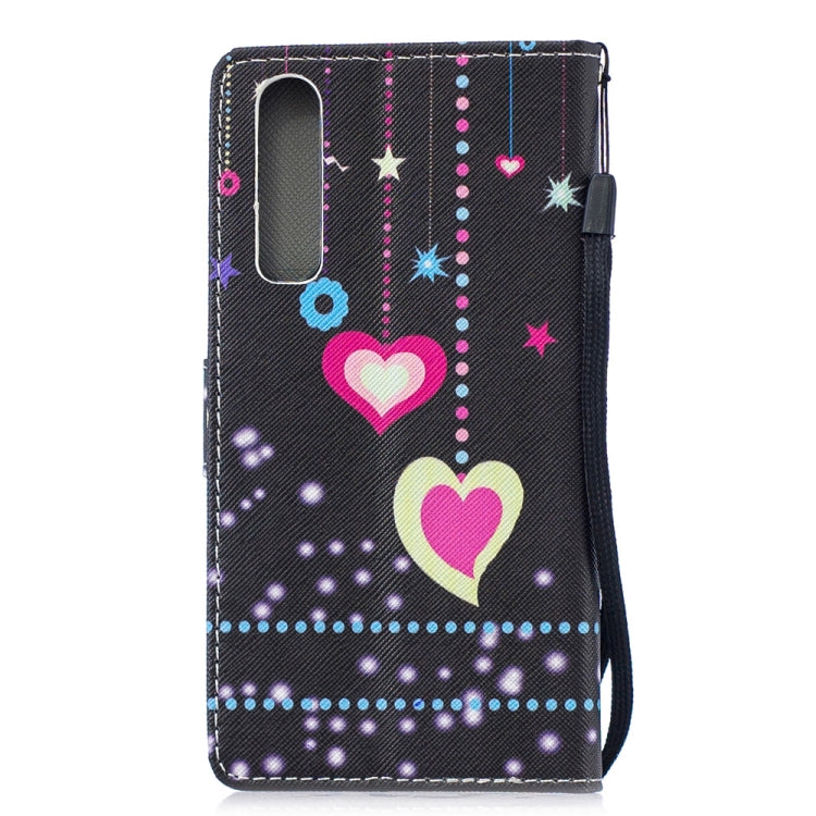 Colored Pattern Horizontal Flip Leather Case for Huawei P30, with Holder & Card Slots & Wallet