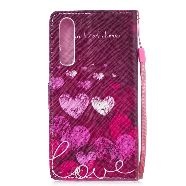 Letter and Heart Pattern Horizontal Flip Leather Case for Huawei P30, with Holder & Card Slots & Wallet