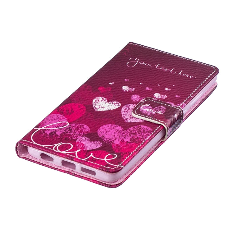 Letter and Heart Pattern Horizontal Flip Leather Case for Huawei P30, with Holder & Card Slots & Wallet