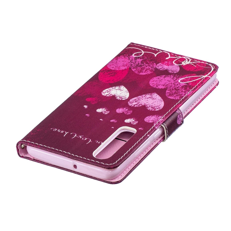 Letter and Heart Pattern Horizontal Flip Leather Case for Huawei P30, with Holder & Card Slots & Wallet