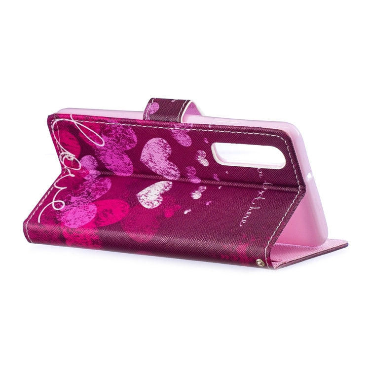 Letter and Heart Pattern Horizontal Flip Leather Case for Huawei P30, with Holder & Card Slots & Wallet