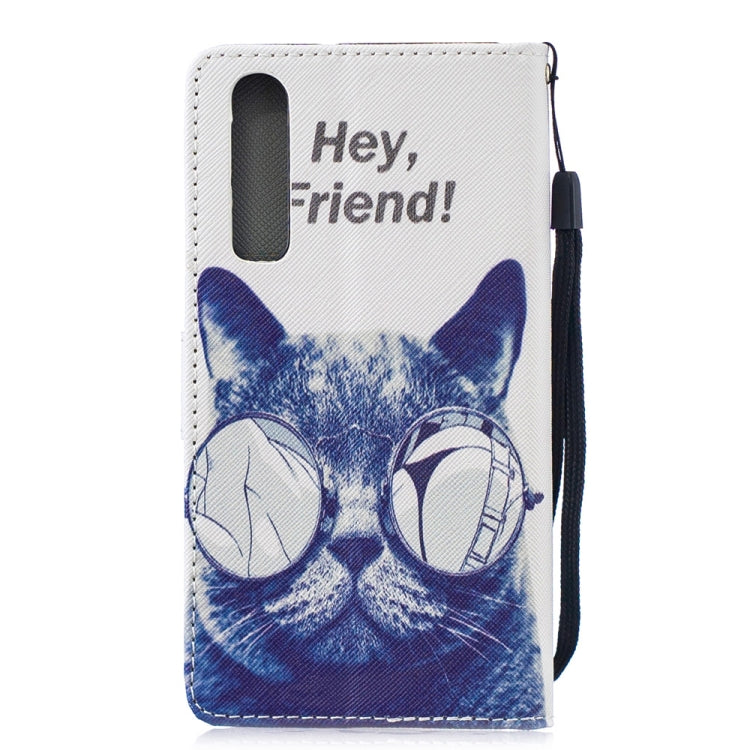 Cool Cat Pattern Horizontal Flip Leather Case for Huawei P30, with Holder & Card Slots & Wallet