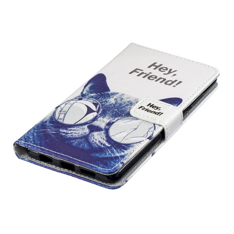 Cool Cat Pattern Horizontal Flip Leather Case for Huawei P30, with Holder & Card Slots & Wallet