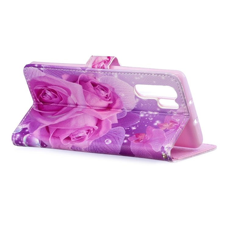 Rose Pattern Horizontal Flip Leather Case for Huawei P30 Pro, with Holder & Card Slots & Wallet