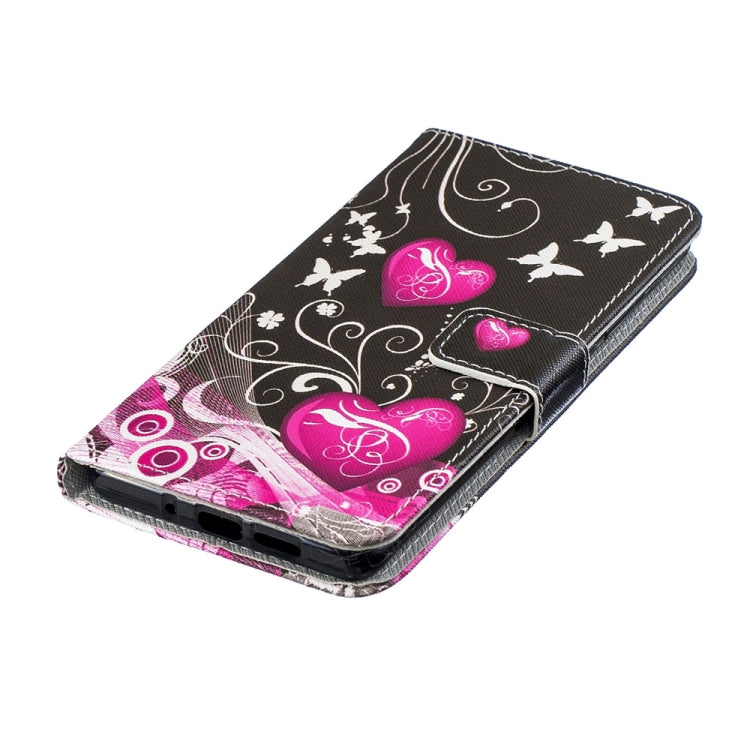 Peach Heart Pattern Horizontal Flip Leather Case for Huawei P30 Pro, with Holder & Card Slots & Wallet