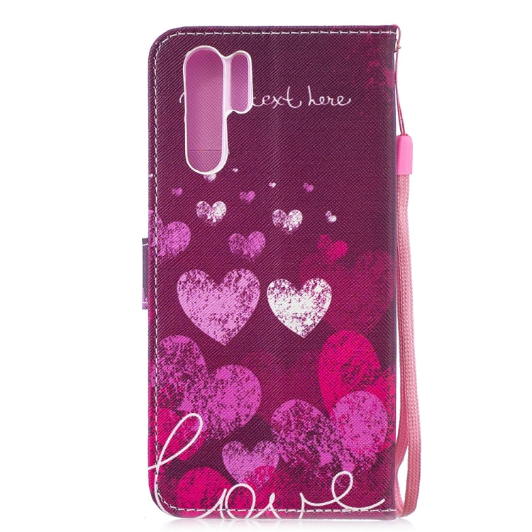 Letter and Heart Pattern Horizontal Flip Leather Case for Huawei P30 Pro, with Holder & Card Slots & Wallet