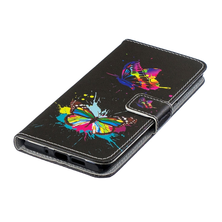 Colored Butterfly Pattern Horizontal Flip Leather Case for Huawei P30 Pro, with Holder & Card Slots & Wallet