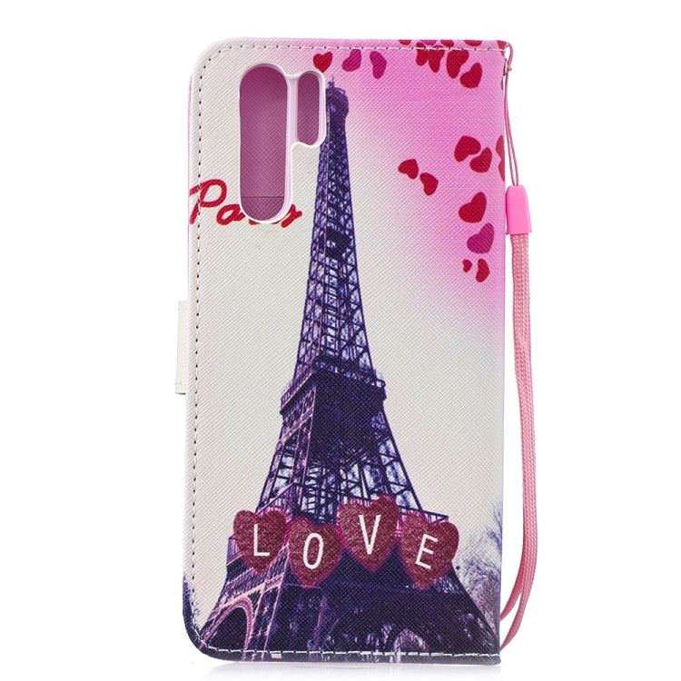 Love Tower Pattern Horizontal Flip Leather Case for Huawei P30 Pro, with Holder & Card Slots & Wallet
