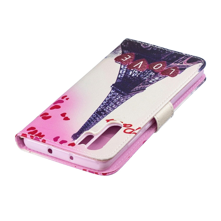 Love Tower Pattern Horizontal Flip Leather Case for Huawei P30 Pro, with Holder & Card Slots & Wallet