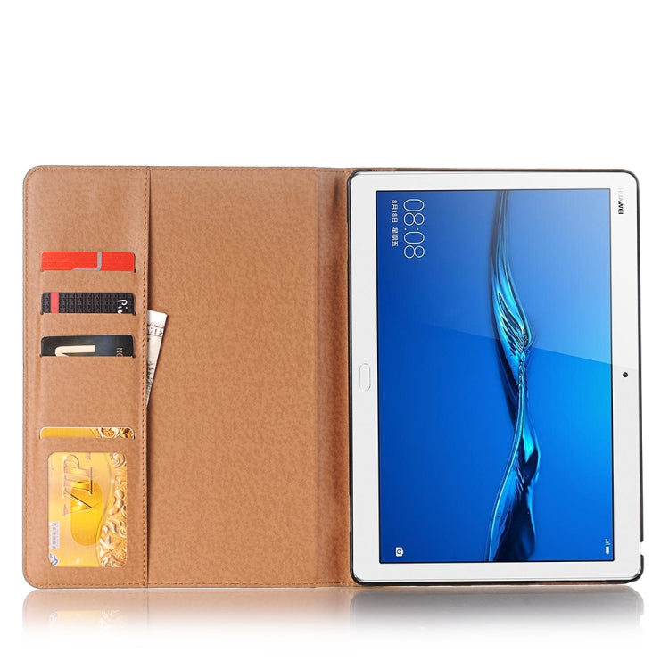 For Huawei MediaPad M3 Lite 10 Vintage Book Style Horizontal Flip Environmental PU Leather Case with Holder & Card Slots & Wallet & Photo Frame