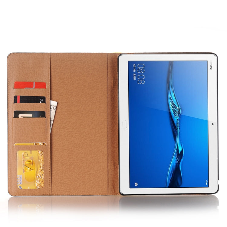For Huawei MediaPad M3 Lite 10 Vintage Book Style Horizontal Flip Environmental PU Leather Case with Holder & Card Slots & Wallet & Photo Frame