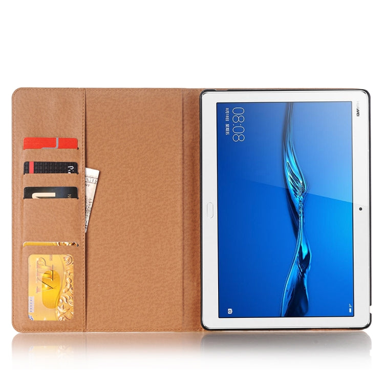 For Huawei MediaPad M3 Lite 10 Vintage Book Style Horizontal Flip Environmental PU Leather Case with Holder & Card Slots & Wallet & Photo Frame