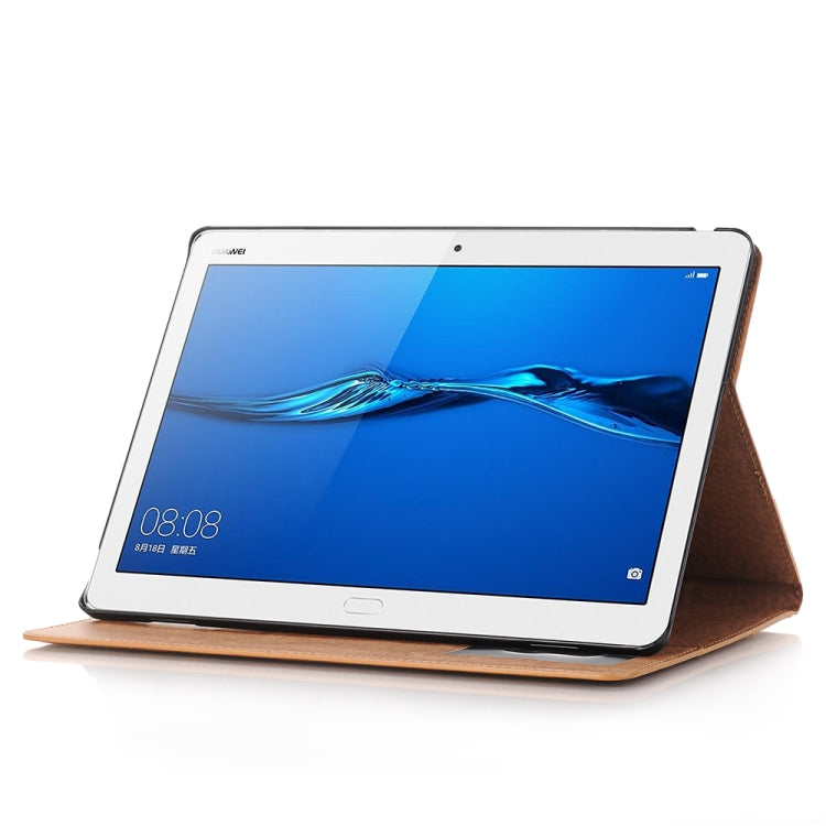 For Huawei MediaPad M3 Lite 10 Vintage Book Style Horizontal Flip Environmental PU Leather Case with Holder & Card Slots & Wallet & Photo Frame