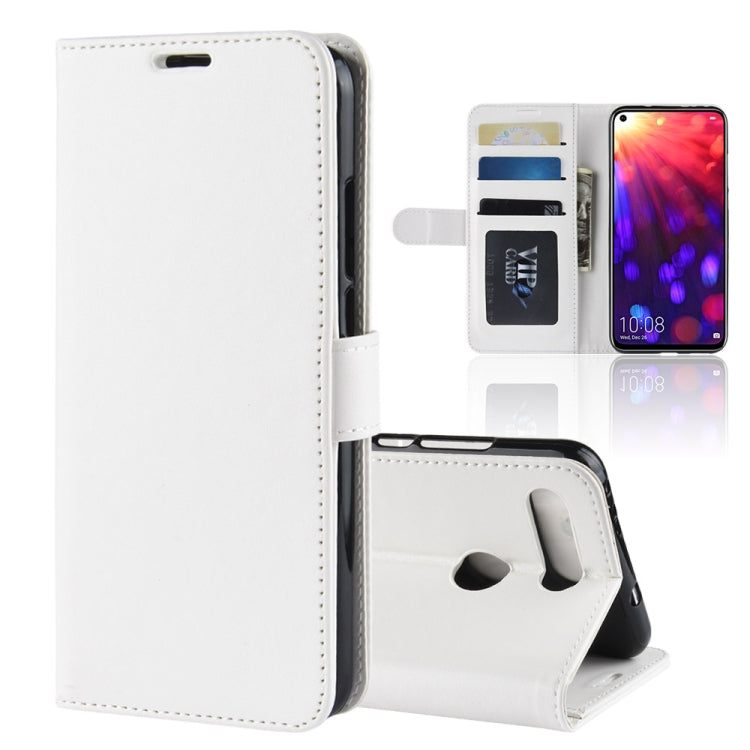 R64 Texture Single Fold Horizontal Flip Leather Case for Huawei Honor View 20, with Holder & Wallet & Card Slots & Photo Frame