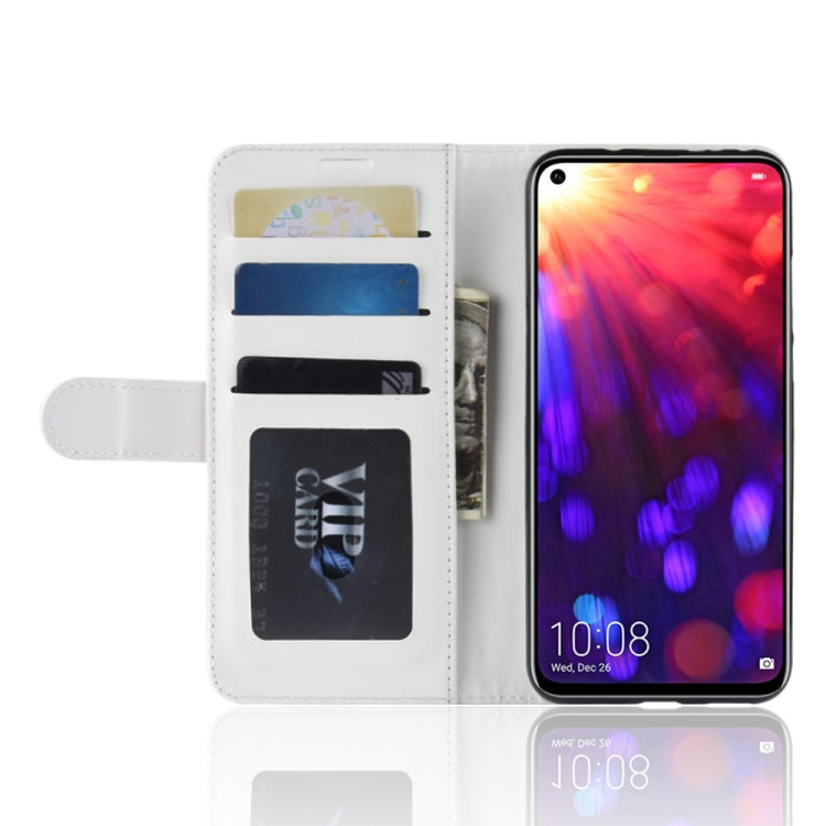 R64 Texture Single Fold Horizontal Flip Leather Case for Huawei Honor View 20, with Holder & Wallet & Card Slots & Photo Frame