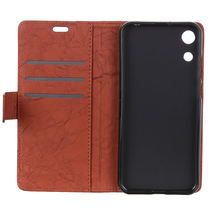Copper Buckle Retro Crazy Horse Texture Horizontal Flip Leather Case for Huawei Honor Play 8A, with Holder & Card Slots & Wallet