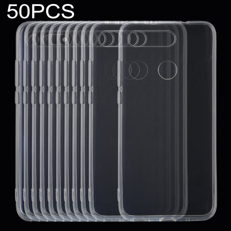 50 PCS 0.75mm Ultrathin Transparent TPU Soft Protective Case for Huawei Honor V20