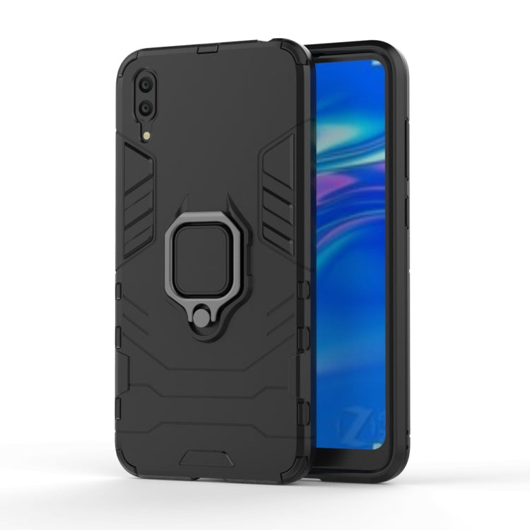 PC + TPU Shockproof Protective Case for Huawei Enjoy 9, with Magnetic Ring Holder