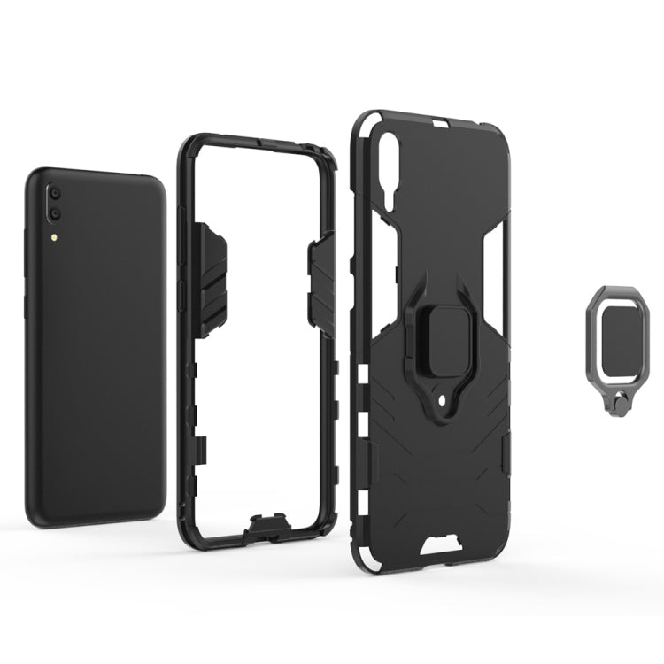 PC + TPU Shockproof Protective Case for Huawei Enjoy 9, with Magnetic Ring Holder