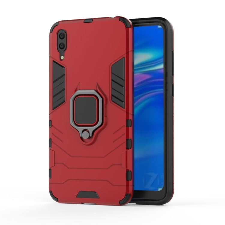 PC + TPU Shockproof Protective Case for Huawei Enjoy 9, with Magnetic Ring Holder