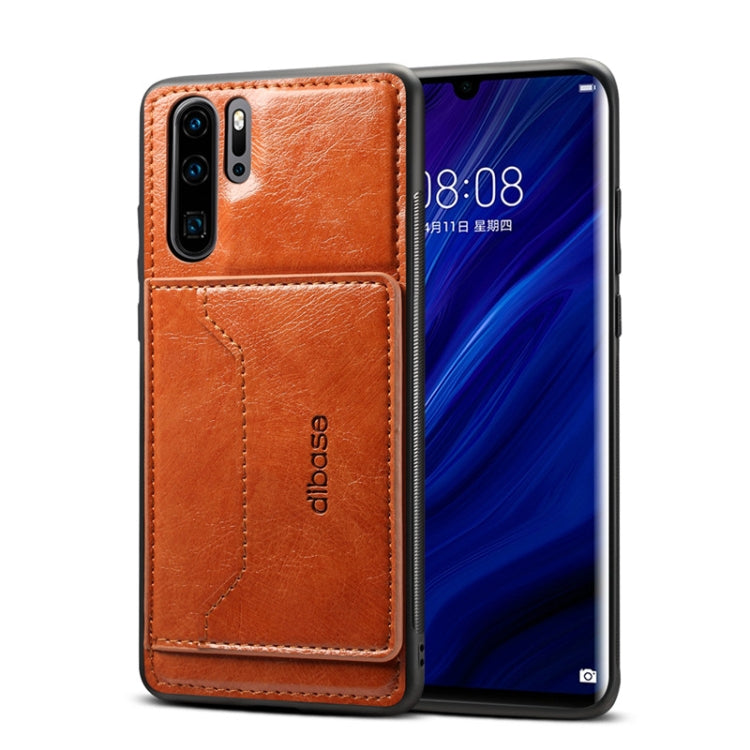 Dibase TPU + PC + PU Crazy Horse Texture Protective Case for Huawei P30 Pro, with Holder & Card Slots