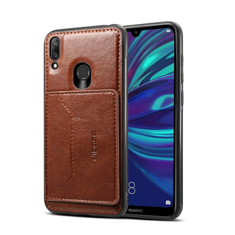 Dibase TPU + PC + PU Crazy Horse Texture Protective Case for Huawei Y7 2019 & Y7 Prime 2019 , with Holder & Card Slots