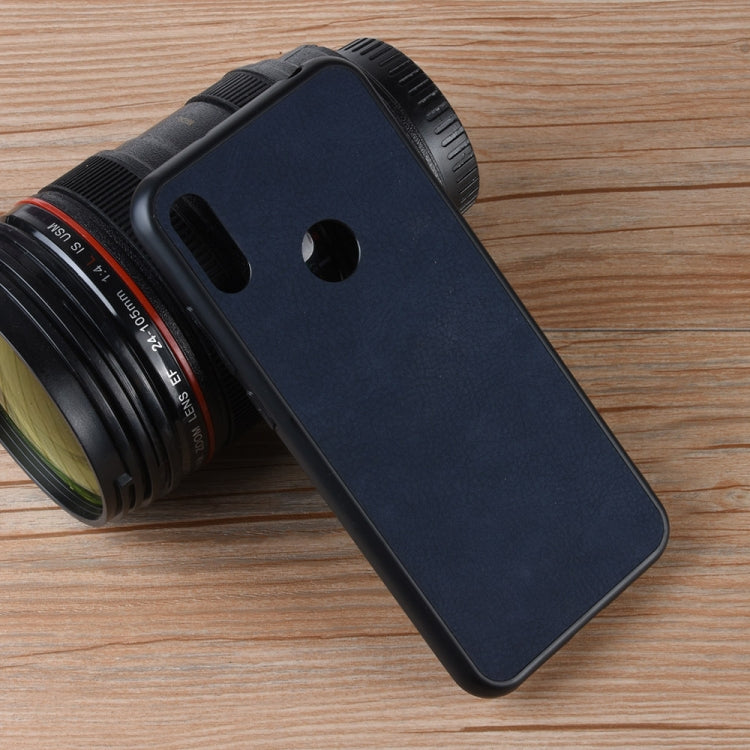 Shockproof Sheep Skin PC + PU + TPU Case for Huawei Y6 2019 (Blue)