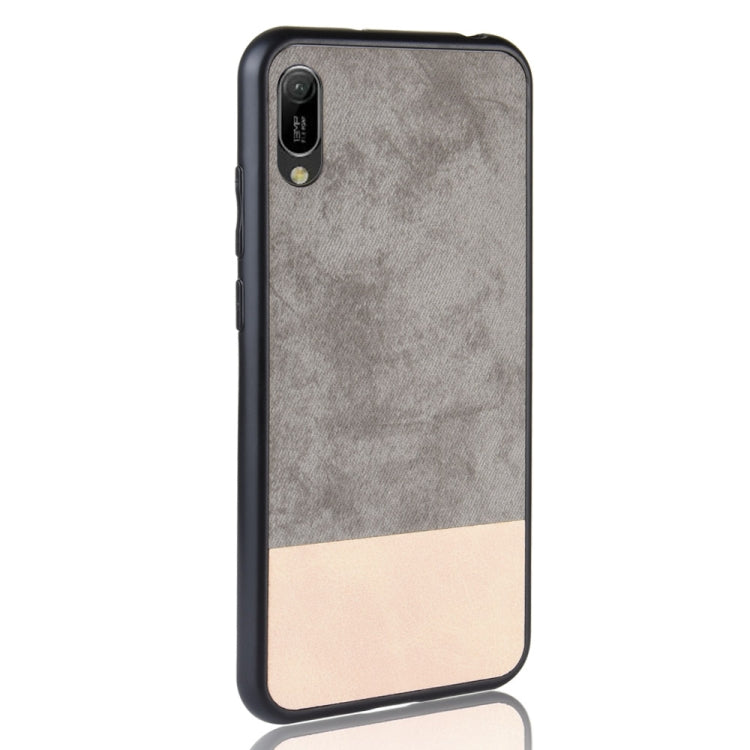 Shockproof Color Matching Denim PC + PU + TPU Case for Huawei Y6 Pro 2019