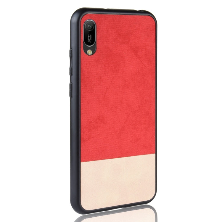 Shockproof Color Matching Denim PC + PU + TPU Case for Huawei Y6 Pro 2019