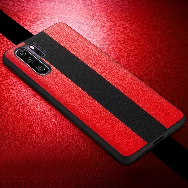 SULADA Anti-slip TPU + Handmade Leather Case for Huawei P30 Pro