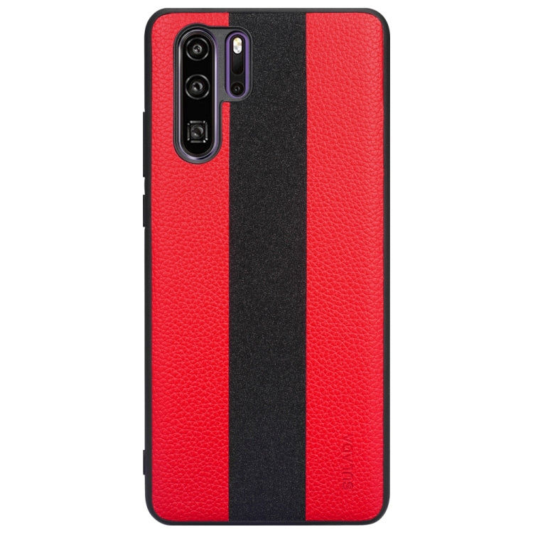 SULADA Anti-slip TPU + Handmade Leather Case for Huawei P30 Pro