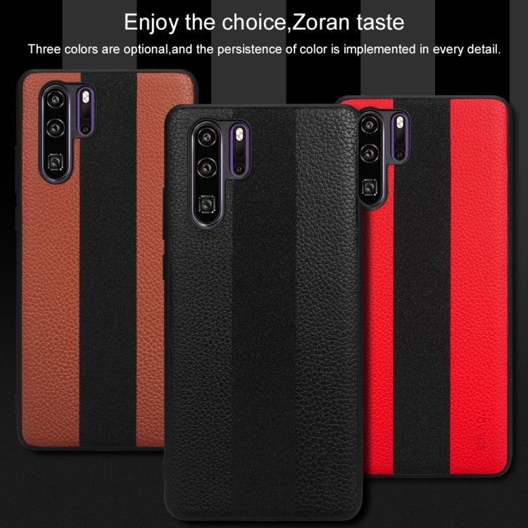 SULADA Anti-slip TPU + Handmade Leather Case for Huawei P30 Pro