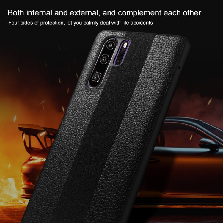 SULADA Anti-slip TPU + Handmade Leather Case for Huawei P30 Pro