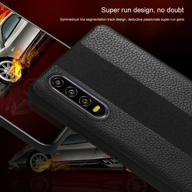 SULADA Anti-slip TPU + Handmade Leather Case for Huawei P30(Red)