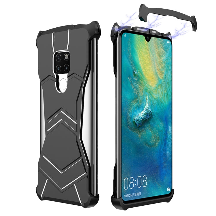 R-JUST Magnet Adsorption Metal Polished Texture Phone Case for Huawei Mate 20(Black)