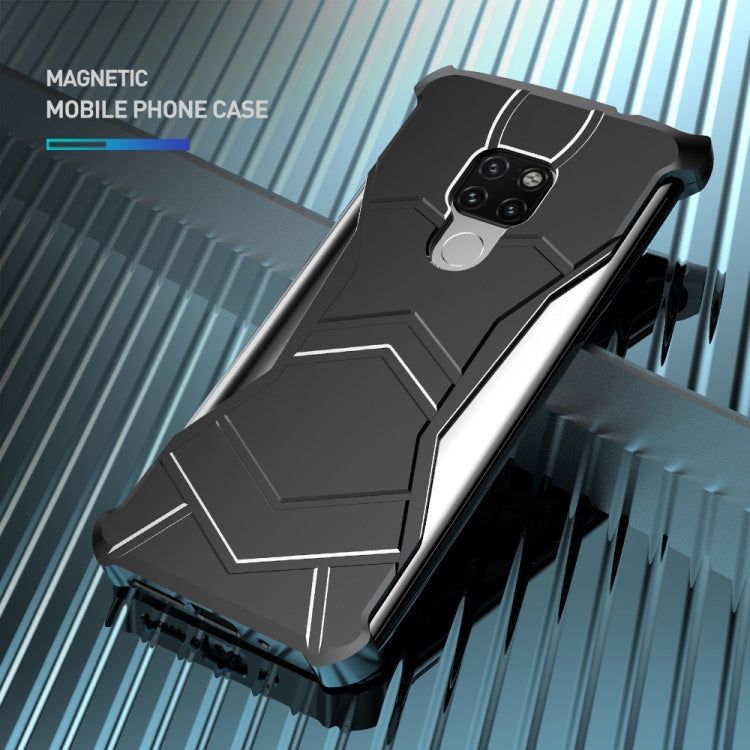 R-JUST Magnet Adsorption Metal Polished Texture Phone Case for Huawei Mate 20(Black)