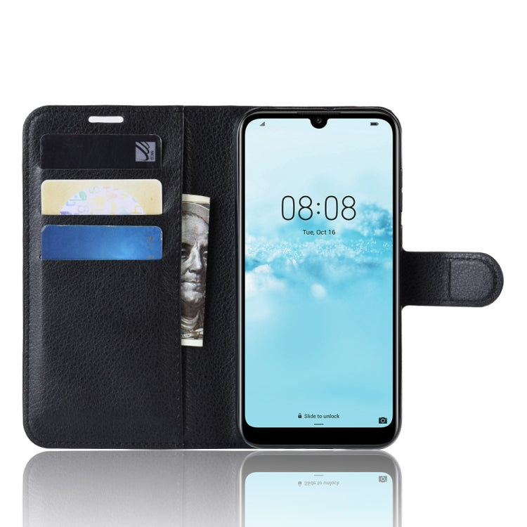 Litchi Texture Horizontal Flip Leather Case for Huawei Y5 2019, with Wallet & Holder & Card Slots