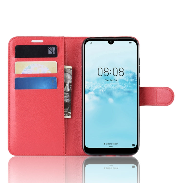 Litchi Texture Horizontal Flip Leather Case for Huawei Y5 2019, with Wallet & Holder & Card Slots