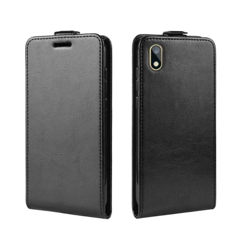 R64 Texture Vertical Flip Leather Case for Huawei Y5 2019 , with Card Slots & Photo Frame