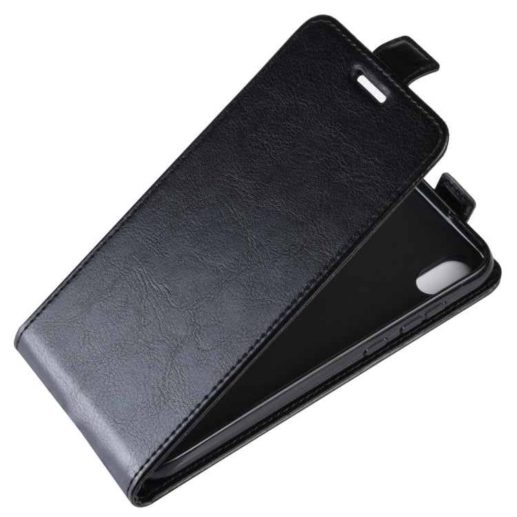 R64 Texture Vertical Flip Leather Case for Huawei Y5 2019 , with Card Slots & Photo Frame