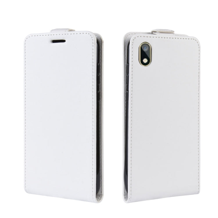 R64 Texture Vertical Flip Leather Case for Huawei Y5 2019 , with Card Slots & Photo Frame