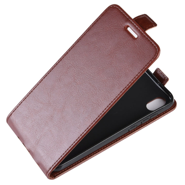 R64 Texture Vertical Flip Leather Case for Huawei Y5 2019 , with Card Slots & Photo Frame