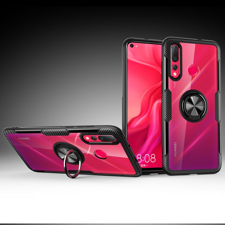 Scratchproof TPU + Acrylic Ring Bracket Protective Case for Huawei Nova 4